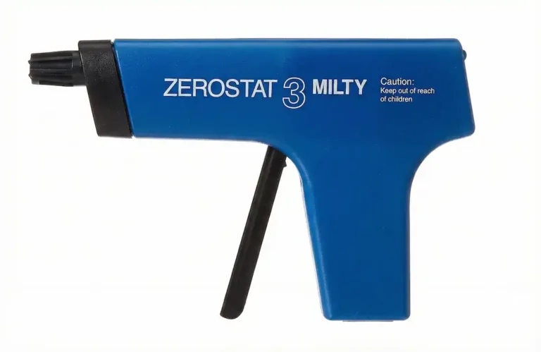 Pistolet antistatique Milty Zerostat 3 bleu pour décharger les vinyles avant lecture