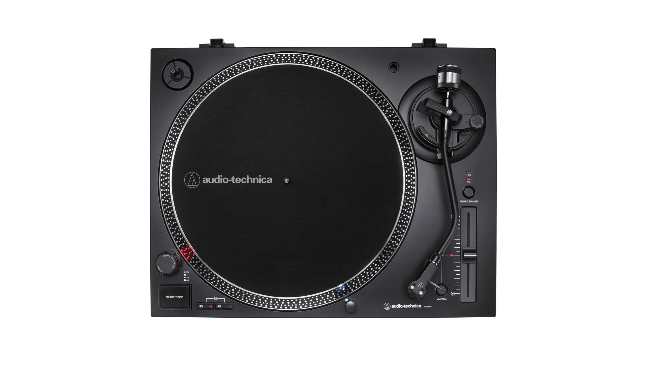 Audio-Technica AT-LP120XBT-USB vue du dessus — plateau et moteur