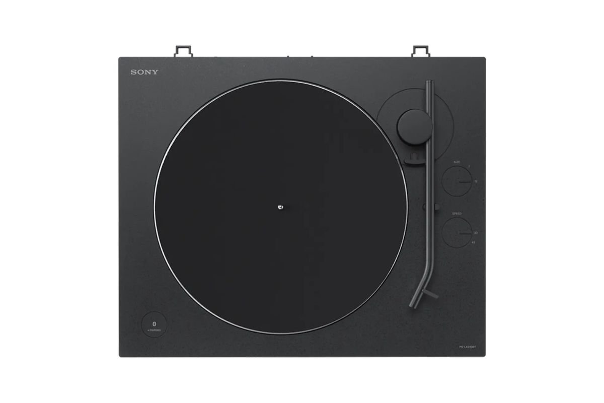 Sony PS-LX310BT vue du dessus — plateau aluminium