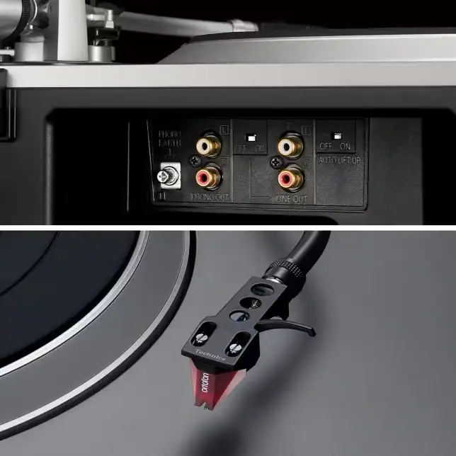 Technics SL-1500CS : connectique et cellule Ortofon 2M Red fournie
