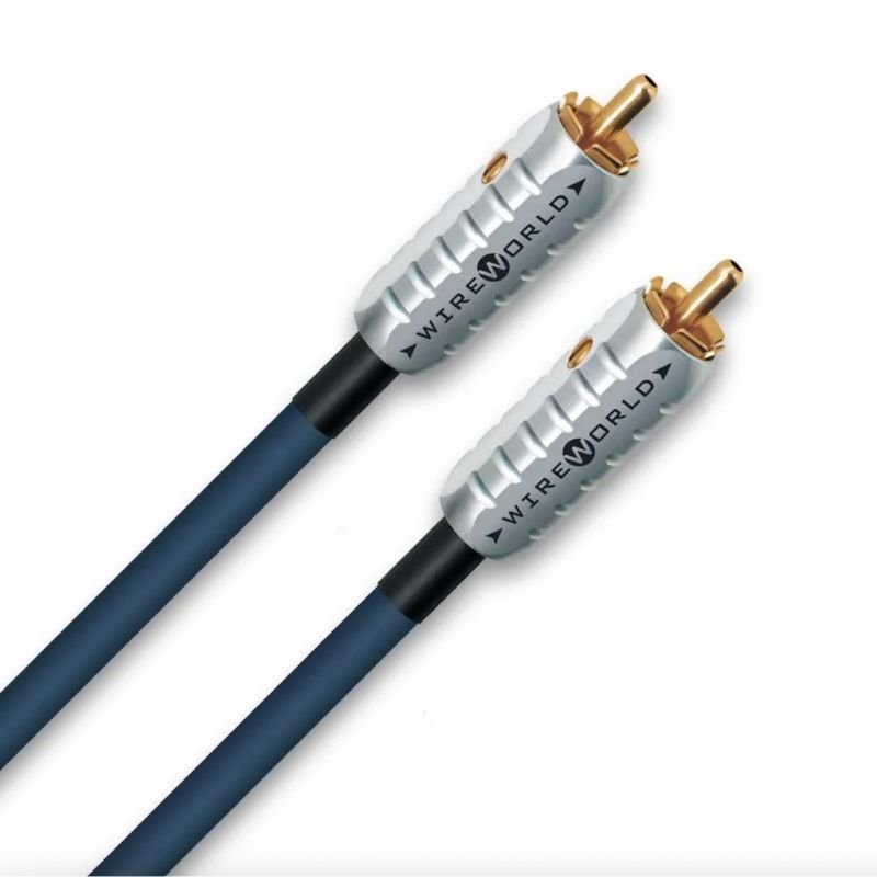 Câble RCA Wireworld Luna 8 pour platine vinyle, conducteurs OFC en géométrie DNA Helix avec isolation Composilex 3