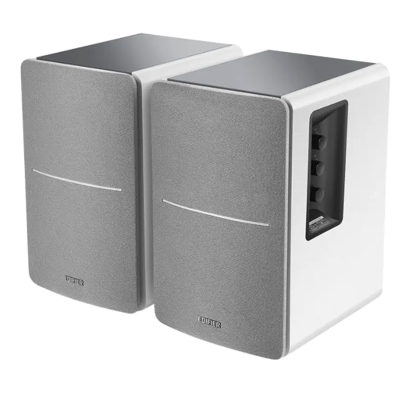 Enceintes actives Edifier R1280DB blanches 2.0 avec entrées Bluetooth, optique et RCA