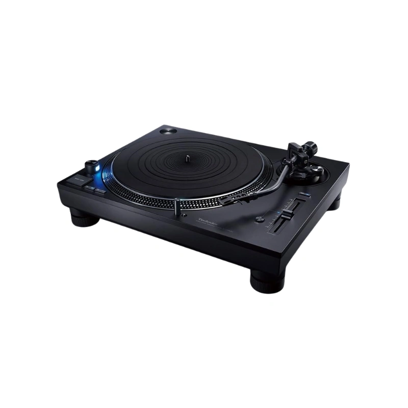 Technics SL-1210GR2 noire, vue d'ensemble avec bras en S