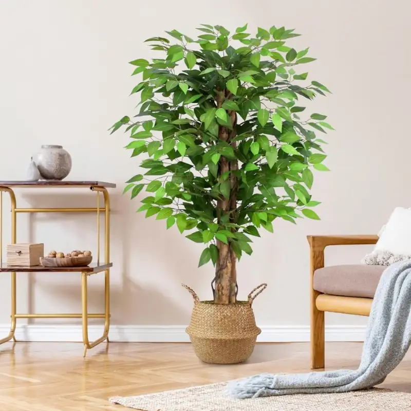 Ficus artificiel 120 cm avec feuillage vert dense en pot fourni