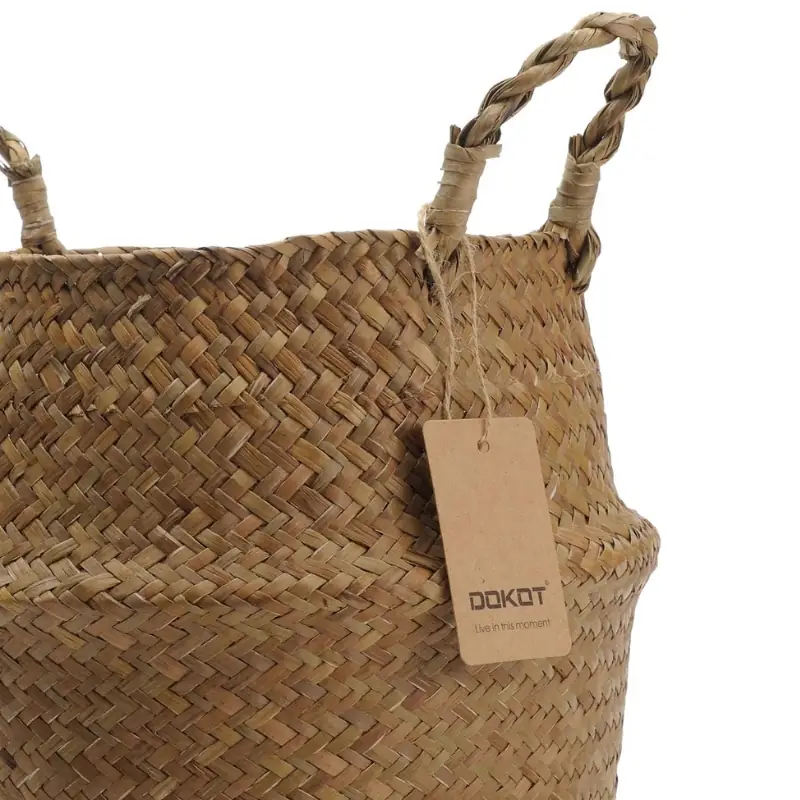 Panier osier DOKOT vue plongeante montrant le tressage serré et la profondeur intérieure