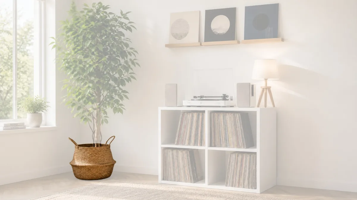 Panier DOKOT en osier tressé naturel servant de cache-pot pour plante d'intérieur